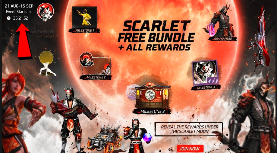 Free Fire Scarlet Event 2026 Rewards & Free Bundle