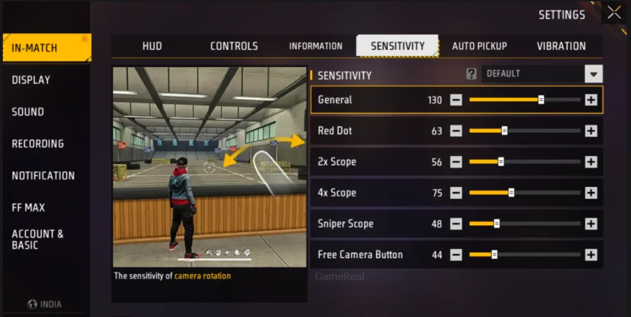 Free Fire OB55 Best Sensitivity Settings