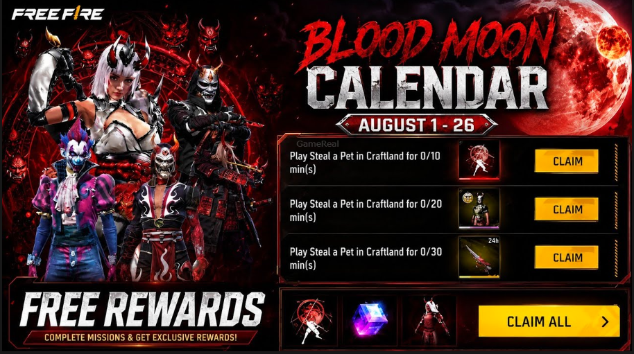 Free Fire Blood Moon Event 2026: Rewards & Full Guide